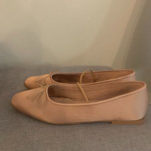 Zara beige satin ballet flats size 40 (worn once)